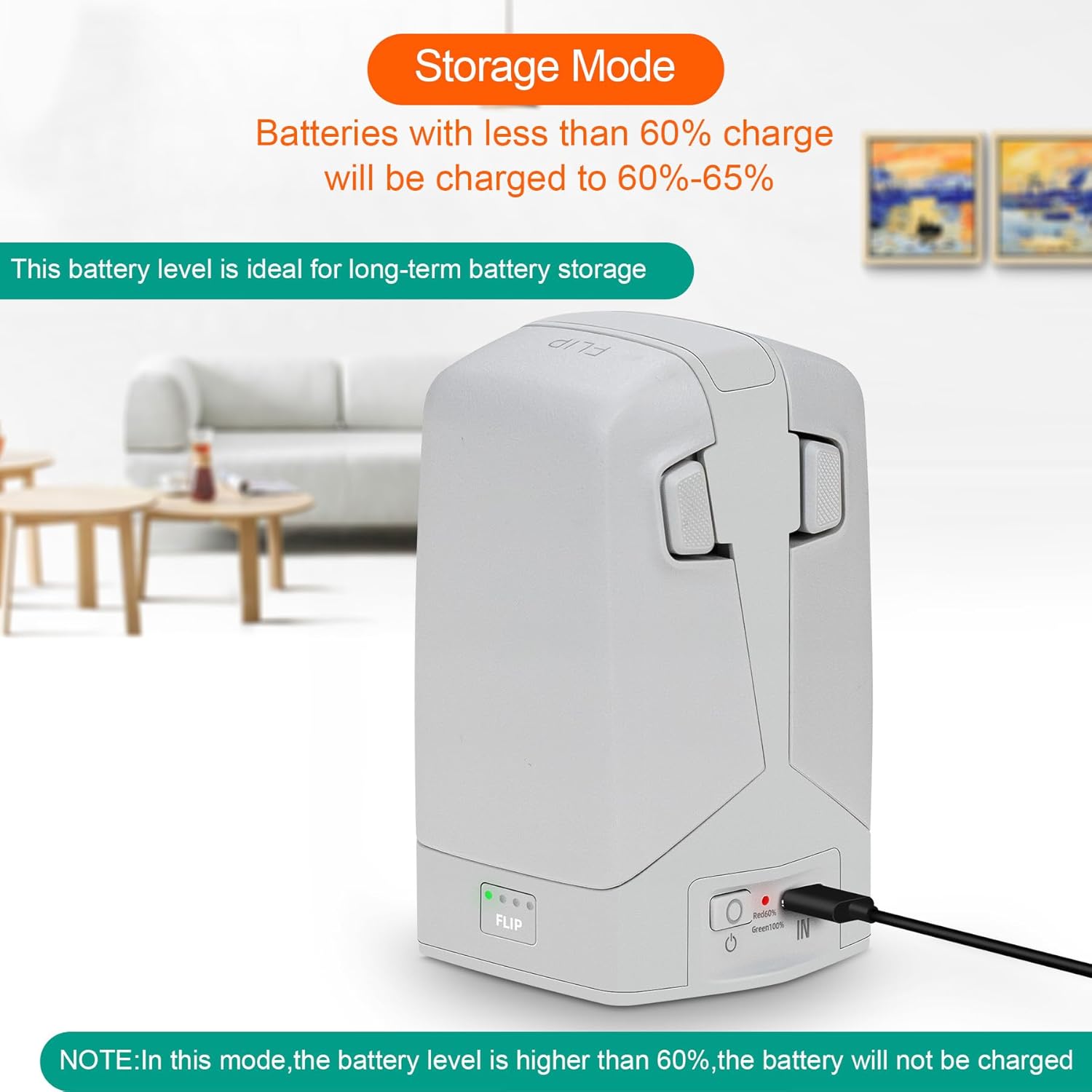 45W Dual Battery Charger with Storage Charge for DJI Flip Drone,Two-Way Charging Hub,Charge 2 Batteries Accessories - Image 4